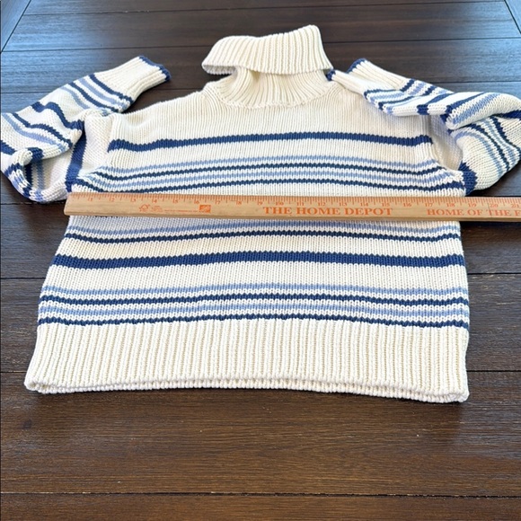 Madewell Ribbed Cotton Turtleneck Sweater in Stripe Size XS - Picture 8 of 12